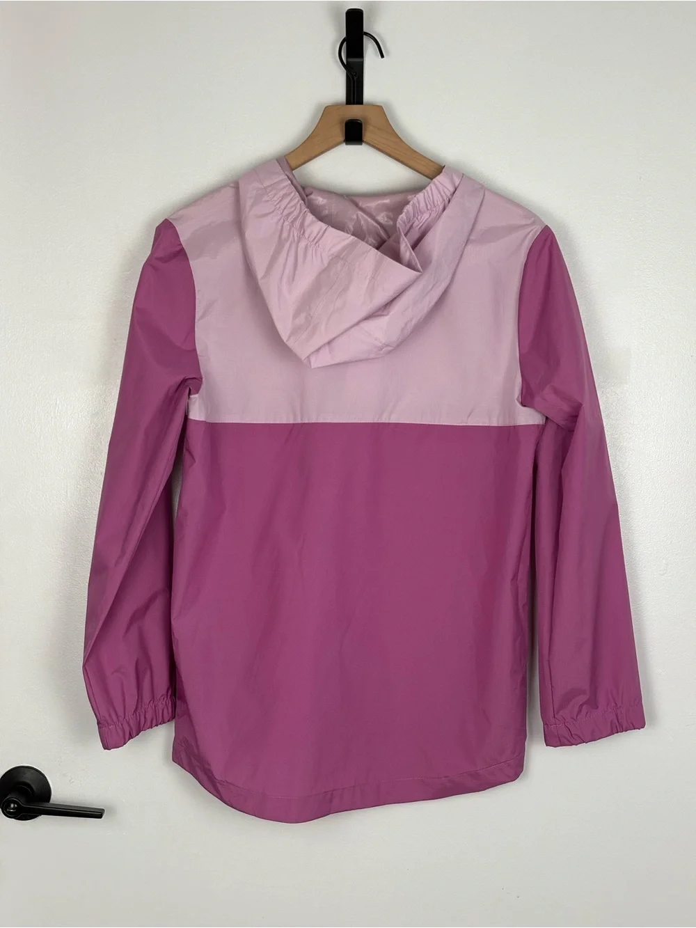 Car & Jack Kids Colorblock Purple Lavender Lightweight Hooded Pockets Raincoat